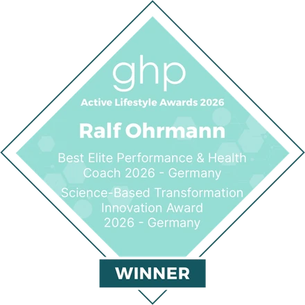 ghp Active Lifestyle Awards 2026, Winner: Ralf Ohrmann, Best Elite Performance & Health Coach 2026 Germany und Science-Based Transformation Innovation Award 2026 Germany (AI Global Media)